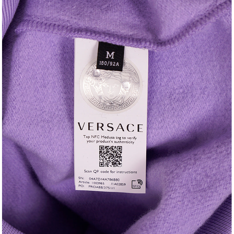 M NEW $1925 VERSACE MUSIC COLLECTION Mens Orchid Lilac MEDUSA Hoodie SWEATSHIRT