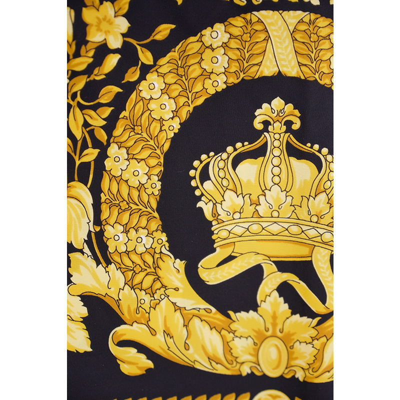 38/40 NEW $1,025 VERSACE Black & Yellow Classic BAROCCO Heritage JERSEY LEGGINGS 2