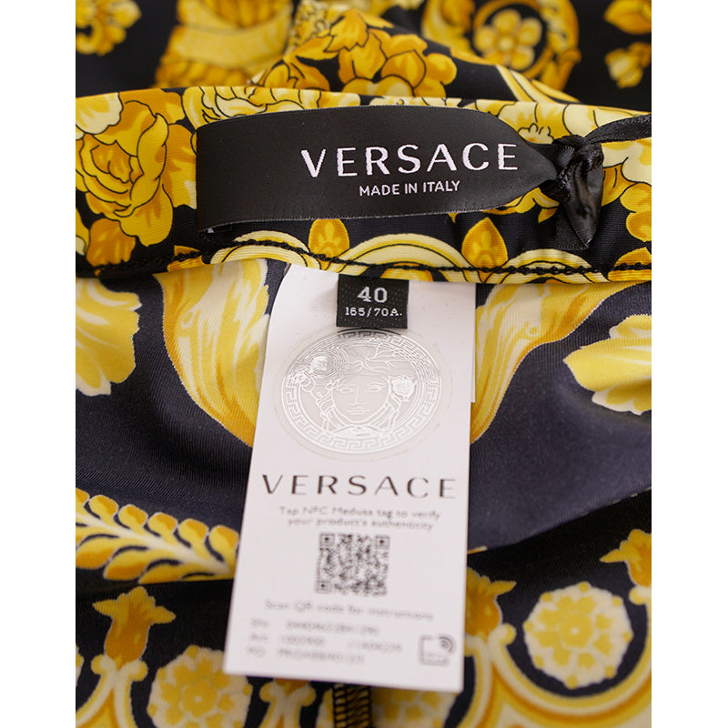 38/40 NEW $1,025 VERSACE Black & Yellow Classic BAROCCO Heritage JERSEY LEGGINGS 2