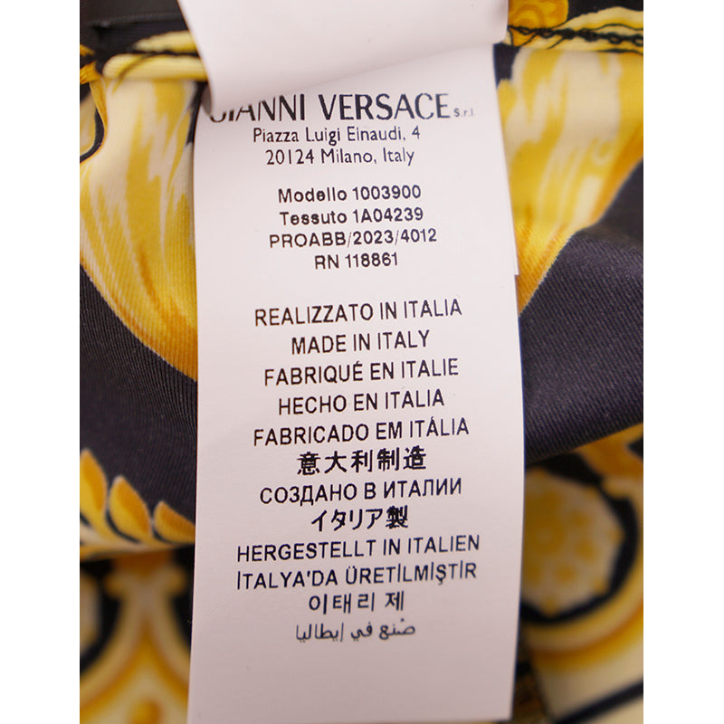 38/40 NEW $1,025 VERSACE Black & Yellow Classic BAROCCO Heritage JERSEY LEGGINGS 2