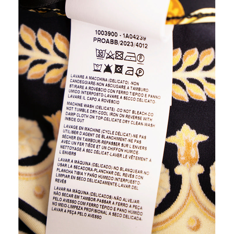 38/40 NEW $1,025 VERSACE Black & Yellow Classic BAROCCO Heritage JERSEY LEGGINGS 2