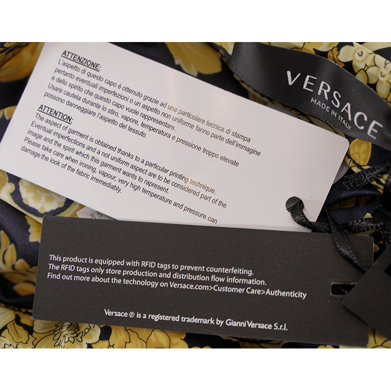 38/40 NEW $1,025 VERSACE Black & Yellow Classic BAROCCO Heritage JERSEY LEGGINGS 2