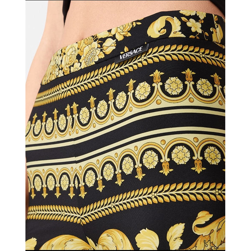 38/40 NEW $1,025 VERSACE Black & Yellow Classic BAROCCO Heritage JERSEY LEGGINGS 2