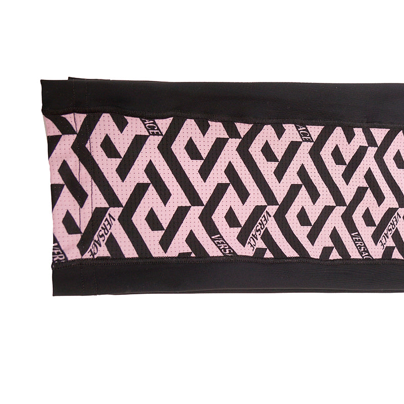 sz 1 XS NEW $525 VERSACE Black PINK LA GRECA Jersey Sport Pants Workout LEGGINGS