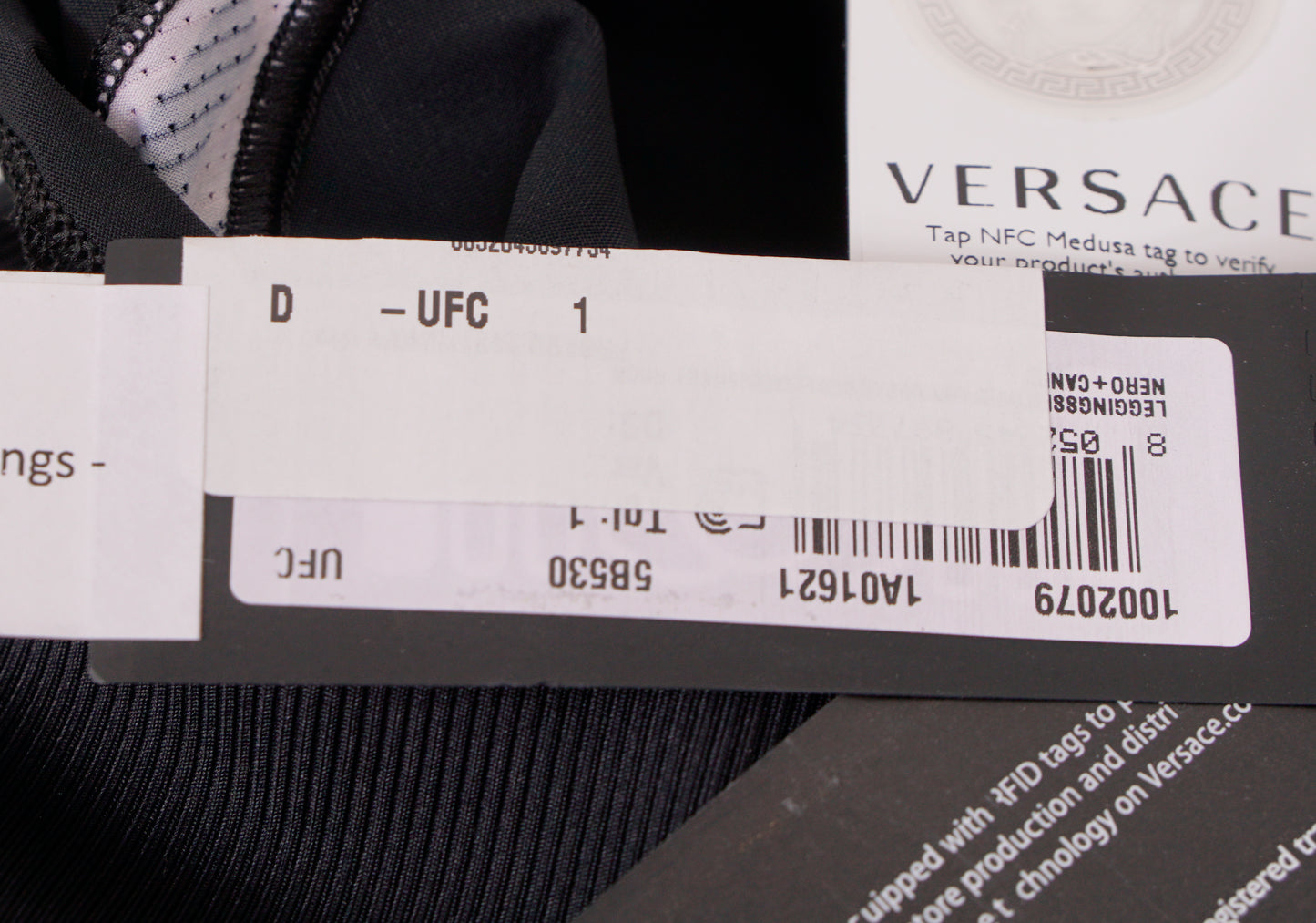 sz 1 XS NEW $525 VERSACE Black PINK LA GRECA Jersey Sport Pants Workout LEGGINGS