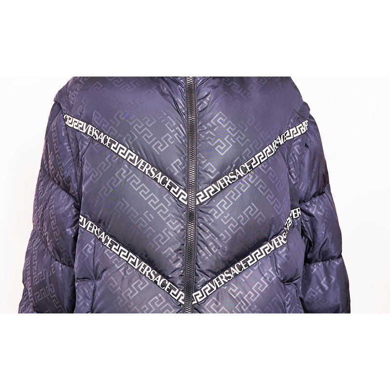 52 US L NEW $1500 VERSACE Men REMOVABLE ARMS GRECA LOGO Down-Fill PUFFER JACKET