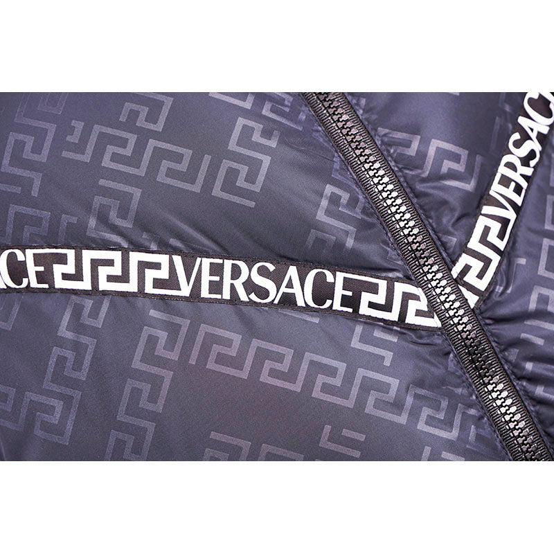 52 US L NEW $1500 VERSACE Men REMOVABLE ARMS GRECA LOGO Down-Fill PUFFER JACKET