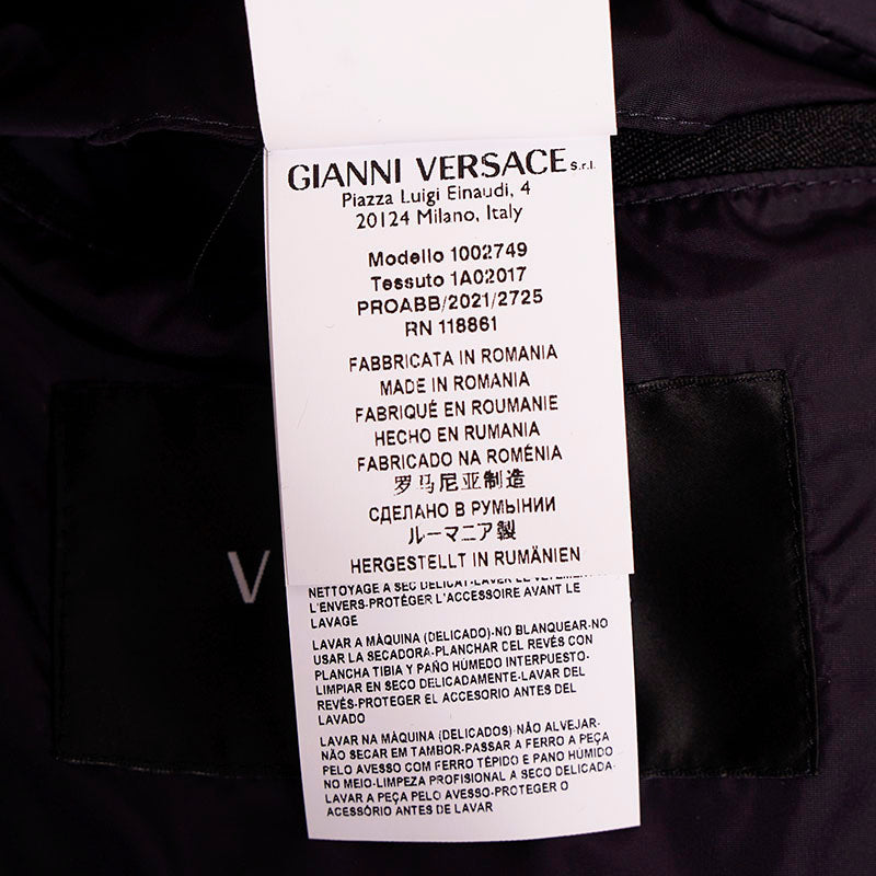 52 US L NEW $1500 VERSACE Men REMOVABLE ARMS GRECA LOGO Down-Fill PUFFER JACKET