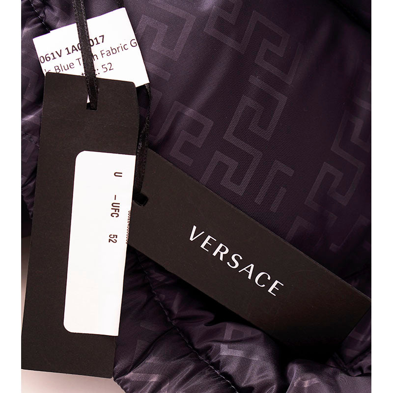 52 US L NEW $1500 VERSACE Men REMOVABLE ARMS GRECA LOGO Down-Fill PUFFER JACKET