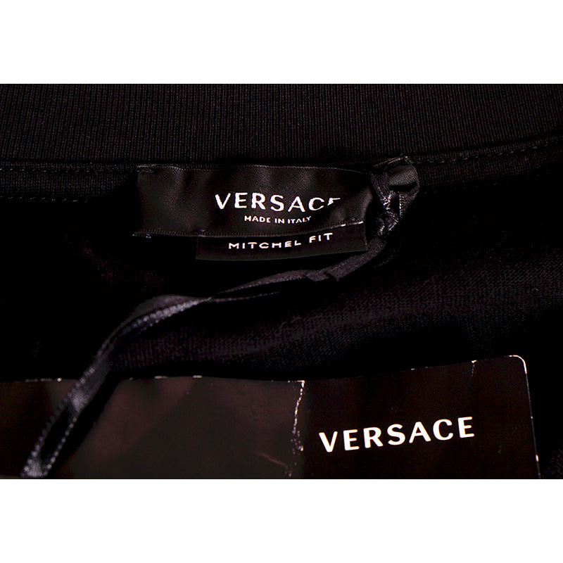 sz XS NEW $525 VERSACE Men's Black ROYAL REBELLION CREST Crew Neck T-SHIRT TEE