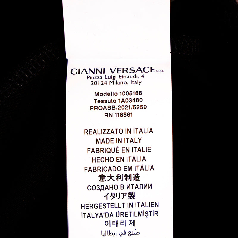 sz XS NEW $525 VERSACE Men's Black ROYAL REBELLION CREST Crew Neck T-SHIRT TEE