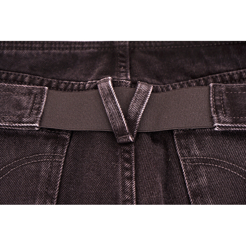 32 NEW $1375 VERSACE Black Dyed Denim BIGGIE LOGO MEDUSA '95 BELT Low Rise JEANS