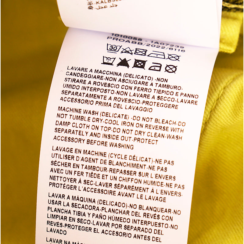27 & 29 NEW $1675 VERSACE RUNWAY Woman's Acid Yellow Bleach Denim Cargo Pocket JEANS