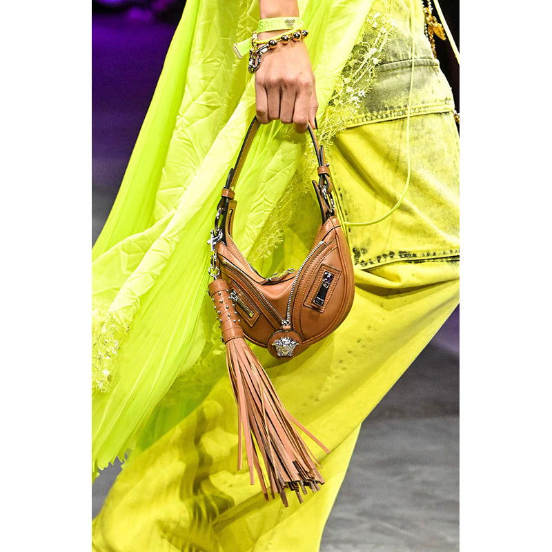 27 & 29 NEW $1675 VERSACE RUNWAY Woman's Acid Yellow Bleach Denim Cargo Pocket JEANS