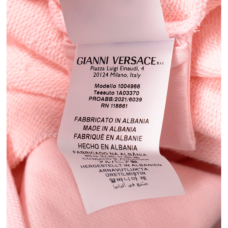 40 NEW $800 VERSACE Woman's CRYSTAL LOGO Cotton CROPPED SWEATSHIRT HOODIE TOP XS
