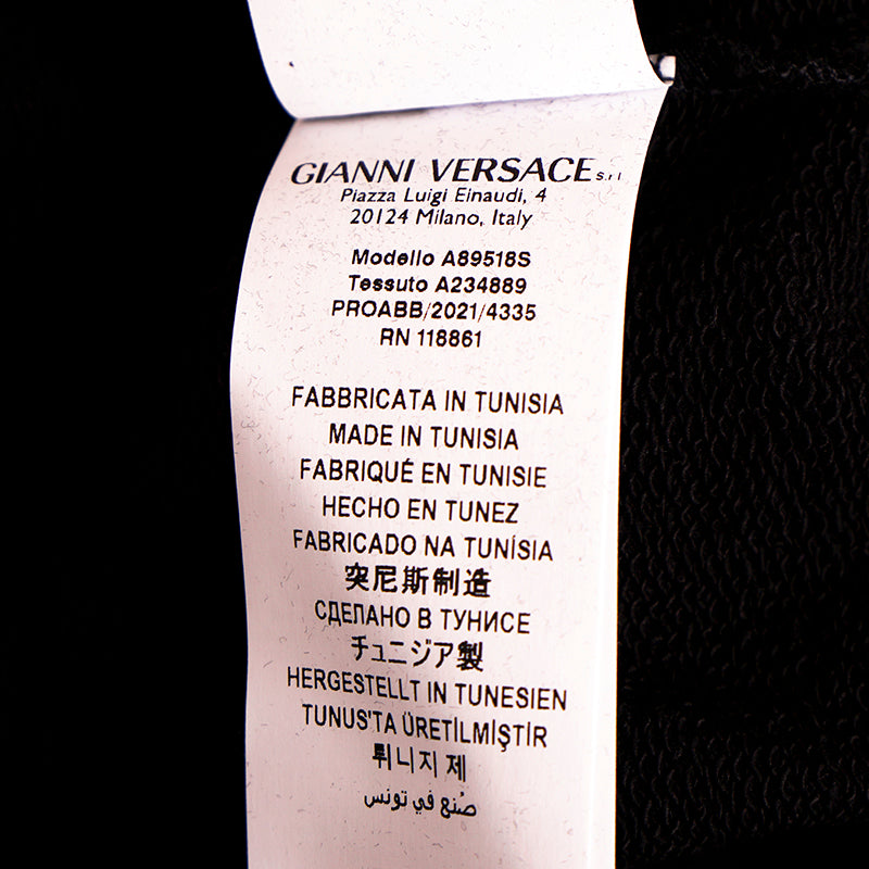 4XL NEW $760 VERSACE Men's Black GOLD BAROQUE LOGO Embroidered LOGO SWEATSHIRT