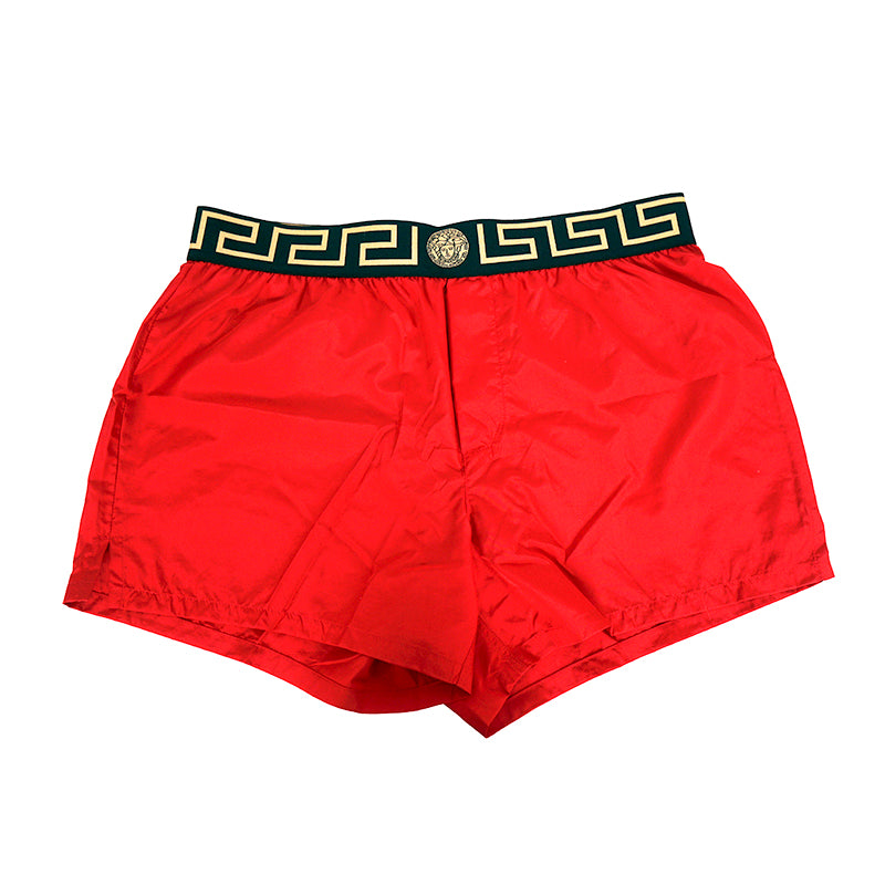 3 & 7 NEW $375 VERSACE Men's Red BAROCCO FLORAL PRINT MESH LINING SWIM SHORTS