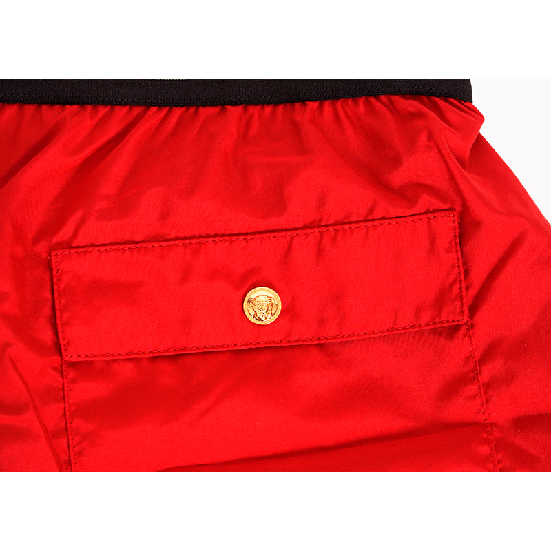 3 & 7 NEW $375 VERSACE Men's Red BAROCCO FLORAL PRINT MESH LINING SWIM SHORTS