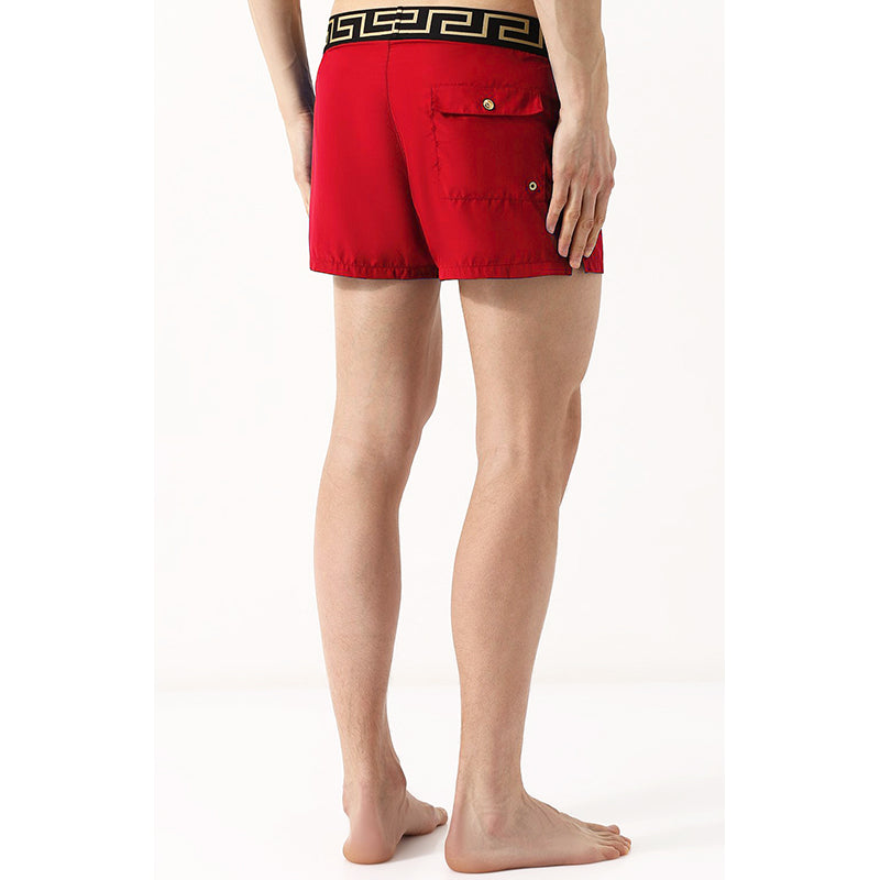 3 & 7 NEW $375 VERSACE Men's Red BAROCCO FLORAL PRINT MESH LINING SWIM SHORTS