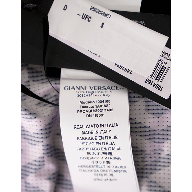 XXS/S NEW $395 VERSACE Black Jersey PINK LA GRECA Fitted Logo Tee SPORTY T-SHIRT TOP