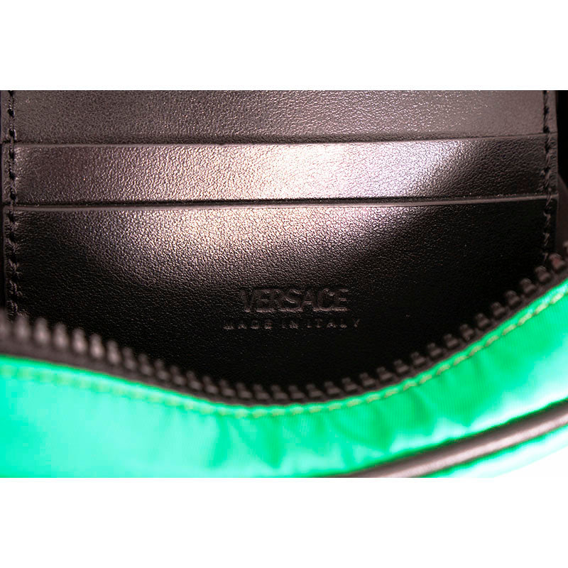 NEW $1100 VERSACE Men's Green Nylon LA MEDUSA LOGO Crossbody Messenger BAG NWT