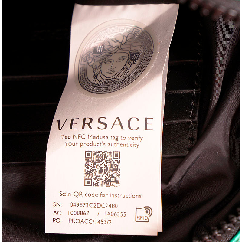 NEW $1100 VERSACE Men's Green Nylon LA MEDUSA LOGO Crossbody Messenger BAG NWT