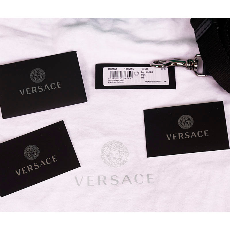 NEW $1100 VERSACE Men's Green Nylon LA MEDUSA LOGO Crossbody Messenger BAG NWT