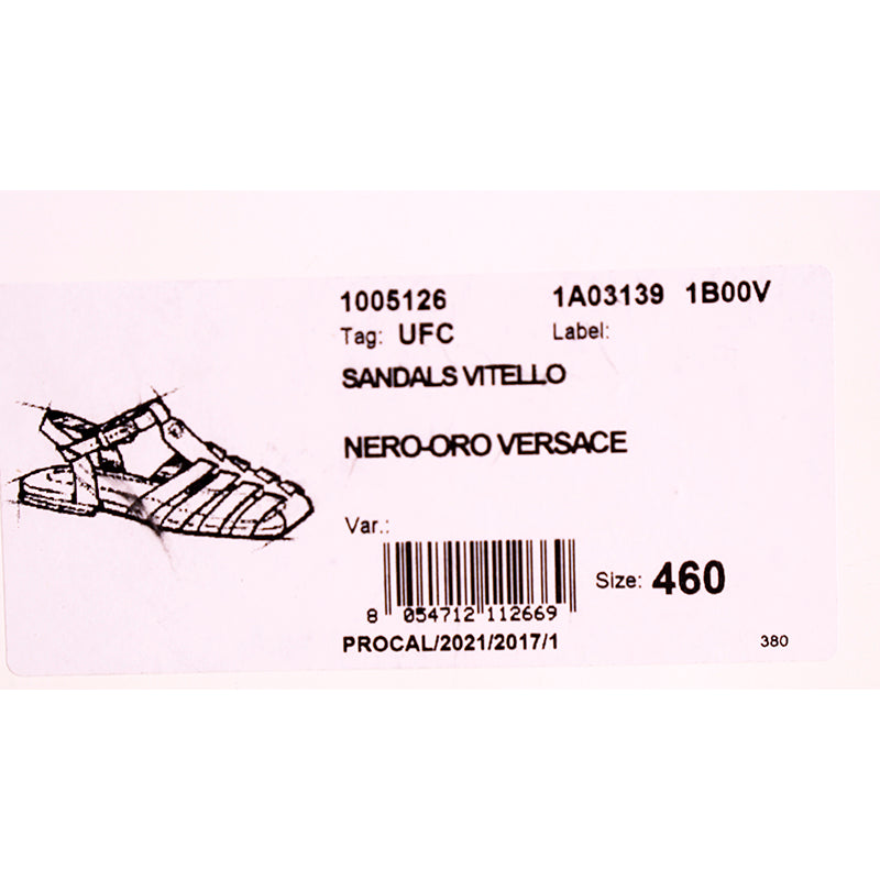 41 & 46 NEW $925 VERSACE Men Black Leather FISHERMAN SANDALS MEDUSA STUD Accent