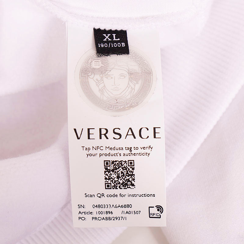 sz XL NEW $1625 VERSACE Men's White NEON RAINBOW MEDUSA Hoodie SWEATSHIRT JACKET