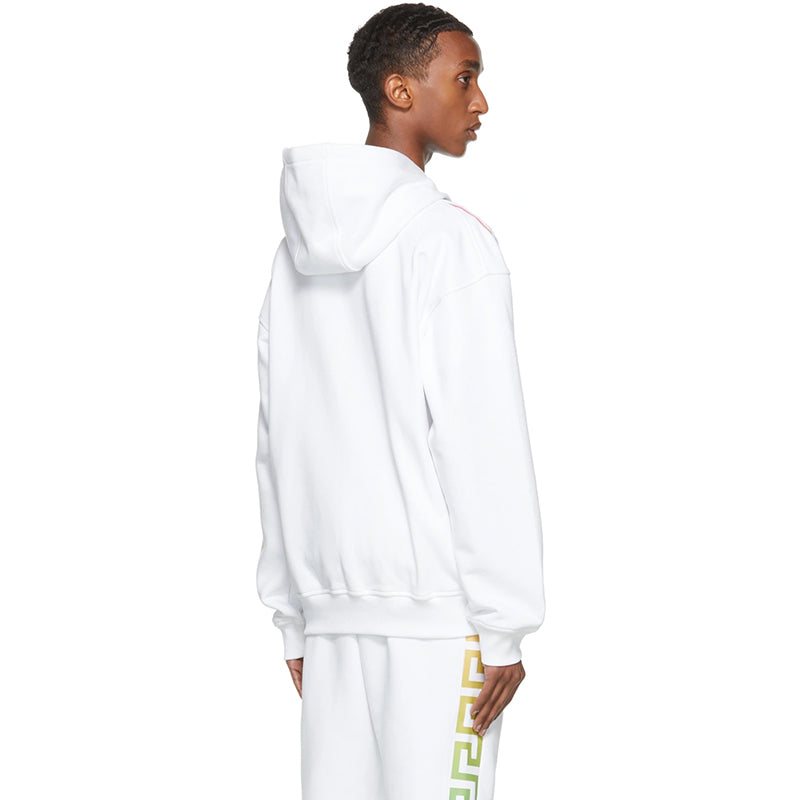 sz XL NEW $1625 VERSACE Men's White NEON RAINBOW MEDUSA Hoodie SWEATSHIRT JACKET