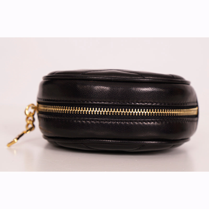 NEW $575 SAINT LAURENT Black Quilted Lambskin Leather LOLITA Cosmetic POUCH BAG