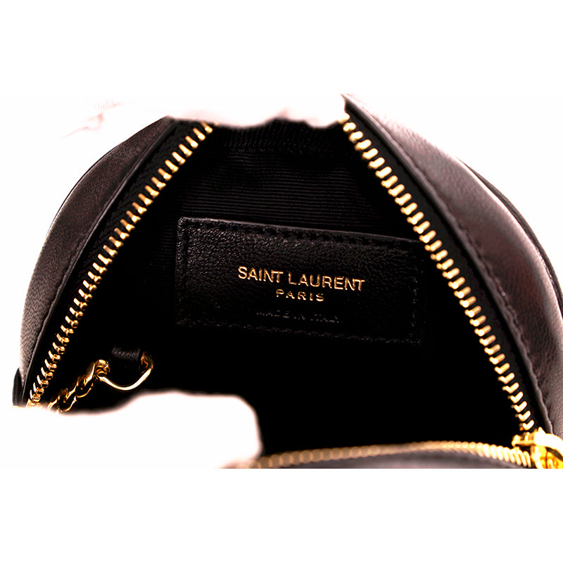 NEW $575 SAINT LAURENT Black Quilted Lambskin Leather LOLITA Cosmetic POUCH BAG