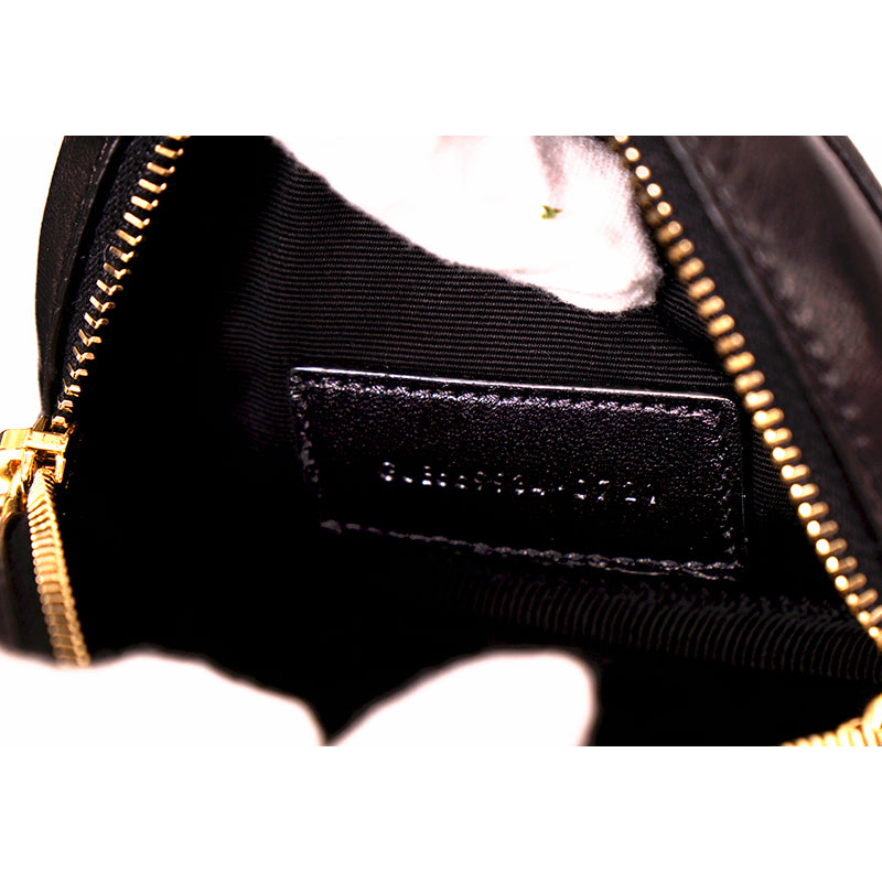 NEW $575 SAINT LAURENT Black Quilted Lambskin Leather LOLITA Cosmetic POUCH BAG