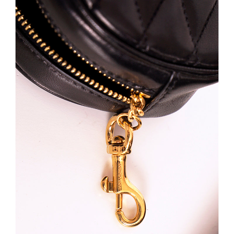 NEW $575 SAINT LAURENT Black Quilted Lambskin Leather LOLITA Cosmetic POUCH BAG