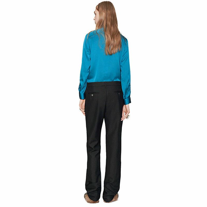 38 NEW $900 GUCCI RUNWAY Black Wool Mohair Rigid Texture CLASSIC TROUSER PANTS