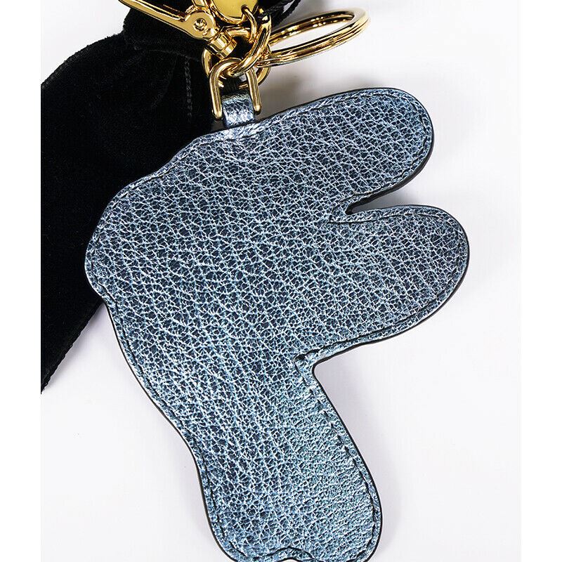 NEW $495 MIU MIU Beaded Embellished SPARROW Black Velvet BOW Bag KEYCHAIN TRICK