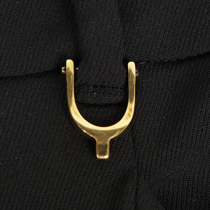 sz 38 NEW $850 GUCCI Black Wool Blend STIRRUP LOGO Classic SKINNY FITTED PANTS
