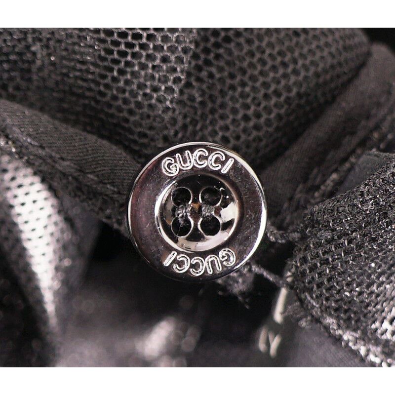 sz 38 NEW $3,600 GUCCI RUNWAY Black Laminate TULLE Plissé NUDE SILK LINING DRESS