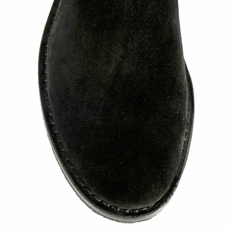 SZ 43.5 NEW $845 SAINT LAURENT Black Suede ORAN CHELSEA Rubber BOOTS