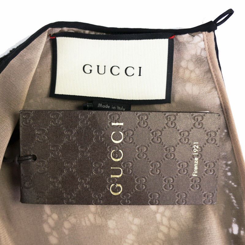 sz 40 NEW $2400 GUCCI Black Sheer FLORAL LACE Long Sleeves DRESS w/ NUDE SLIP