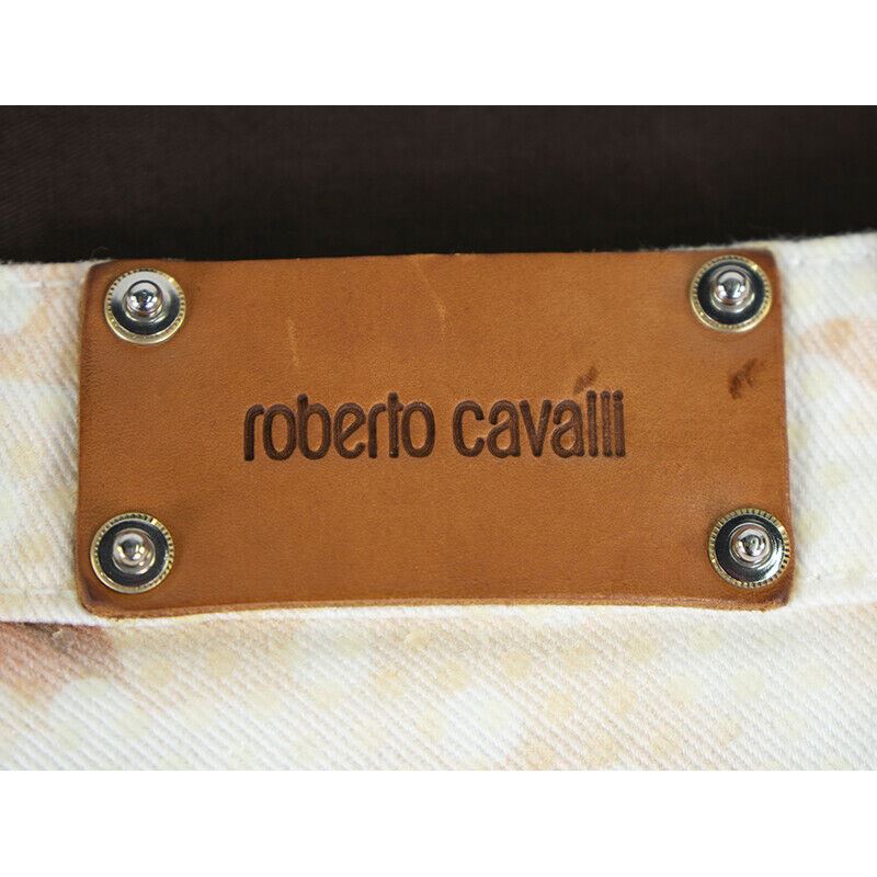 38 & 40 NEW $1155 ROBERTO CAVALLI Pink FLORAL POLKA DOT Skinny Spring JEANS PANTS XS