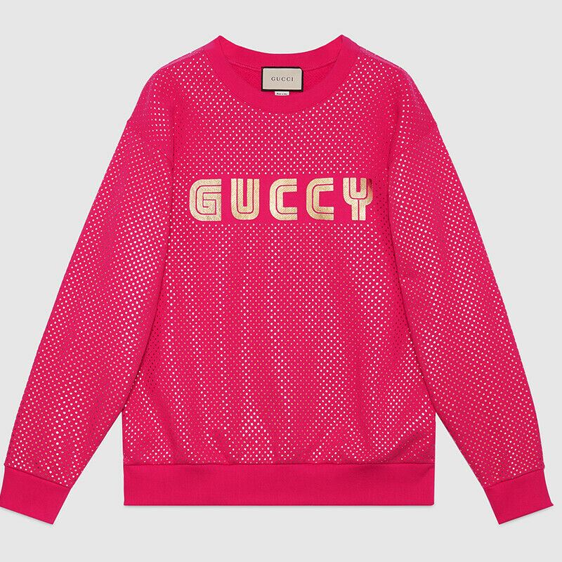 sz XS NEW $1300 GUCCI Pink GOLD GUCCY SEGA Print Stars Womans SWEATSHIRT TOP NWT