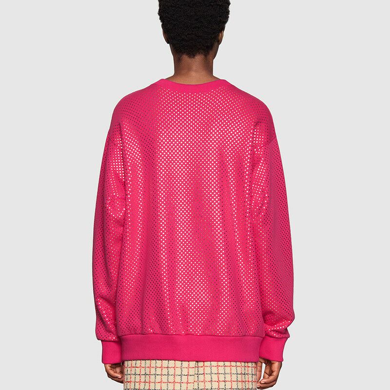 sz XS NEW $1300 GUCCI Pink GOLD GUCCY SEGA Print Stars Womans SWEATSHIRT TOP NWT