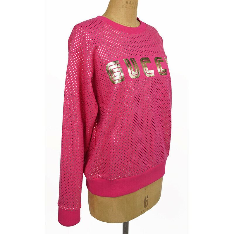 sz XS NEW $1300 GUCCI Pink GOLD GUCCY SEGA Print Stars Womans SWEATSHIRT TOP NWT