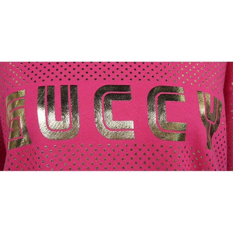 sz XS NEW $1300 GUCCI Pink GOLD GUCCY SEGA Print Stars Womans SWEATSHIRT TOP NWT