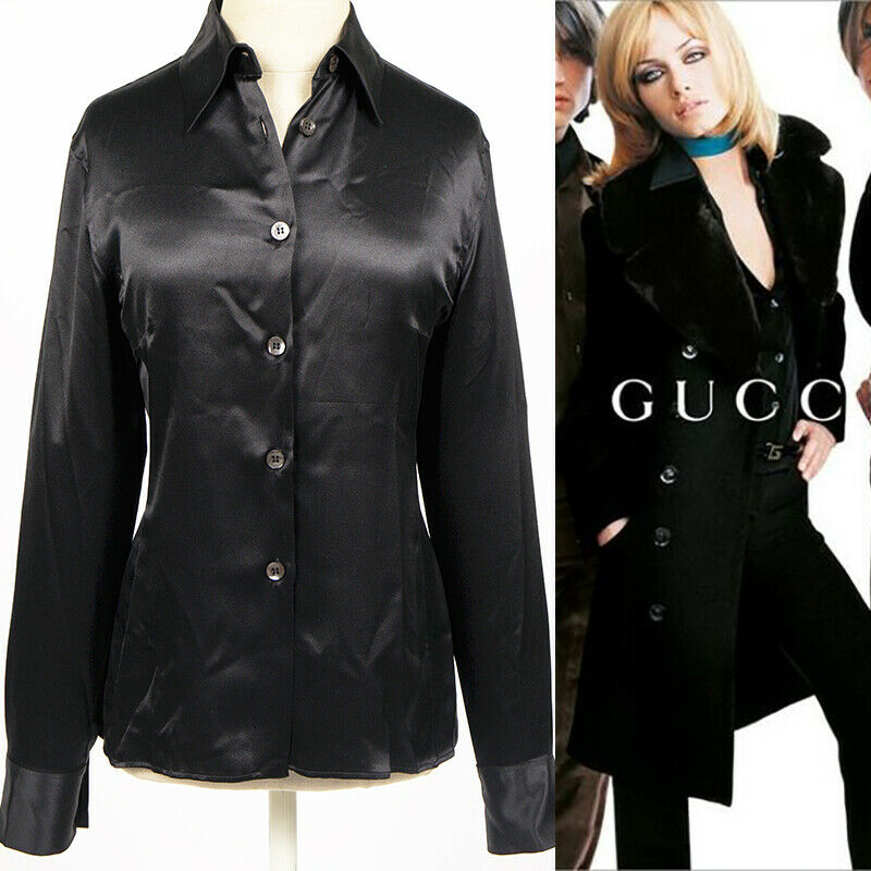 Gucci by Tom Ford runway fall 2001 100% silk black bustier post-it