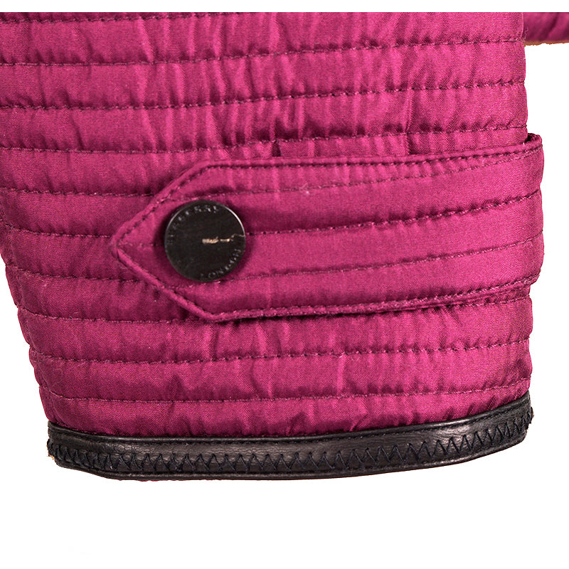 sz M NEW $1095 BURBERRY LONDON Magenta PEPLUM Ribbed Quilted Sedgeford JACKET