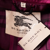 sz M NEW $1095 BURBERRY LONDON Magenta PEPLUM Ribbed Quilted Sedgeford JACKET