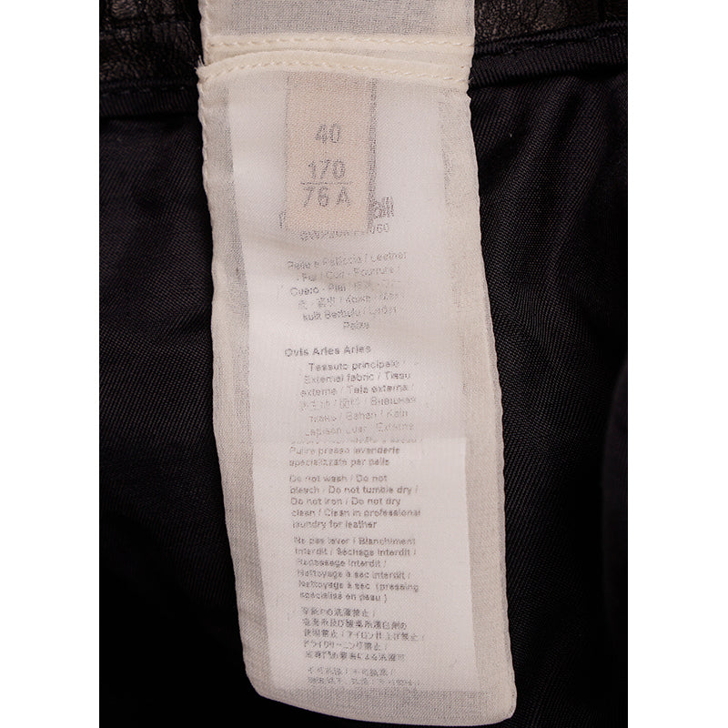 40 XS NEW $2495 ROBERTO CAVALLI Runway Black LEATHER PANELED Croc Embossed PANTS