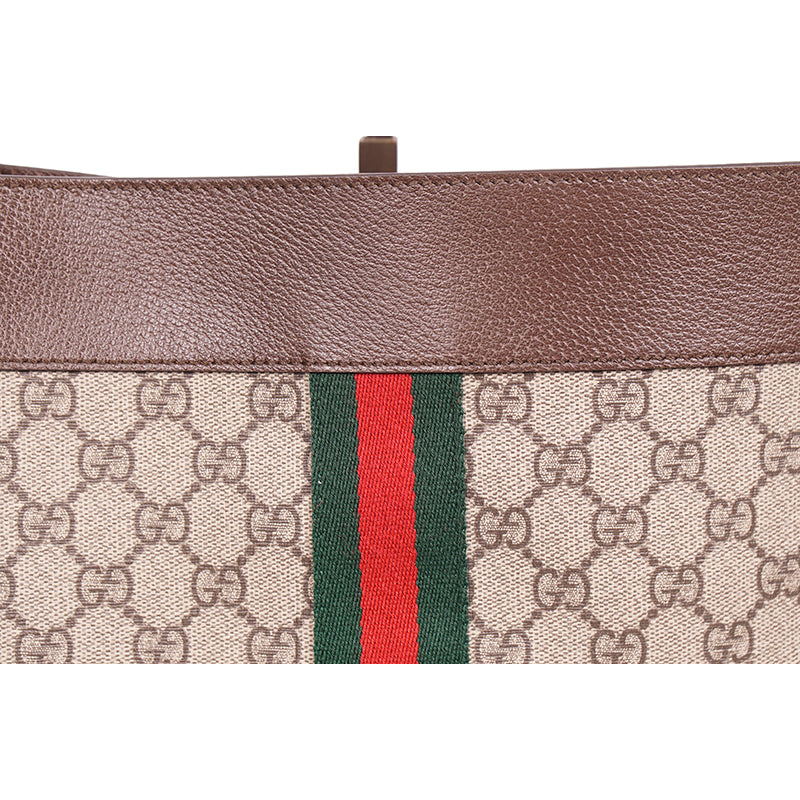 NEW $2800 GUCCI Supreme GG Canvas RAJAH TIGER Chain Strap LARGE TOTE BAG & POUCH